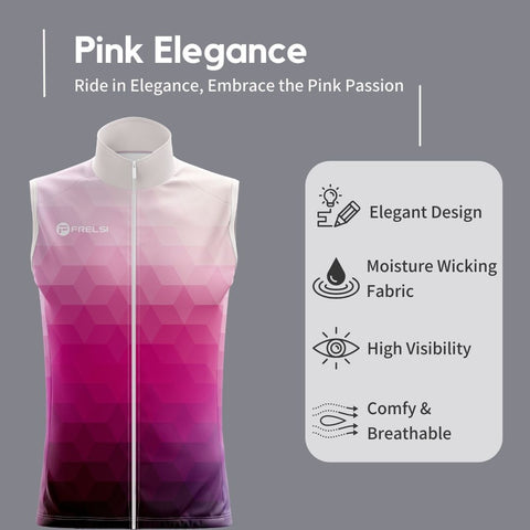 Pink Elegance Sleeveless Cycling Jersey Highlights