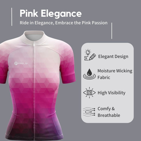 Pink Elegance | Women's Short Sleeve Cycling Set Highlights