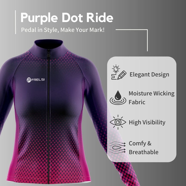 NEW! Purple Dot Ride | Women's Long Sleeve Cycling Jersey