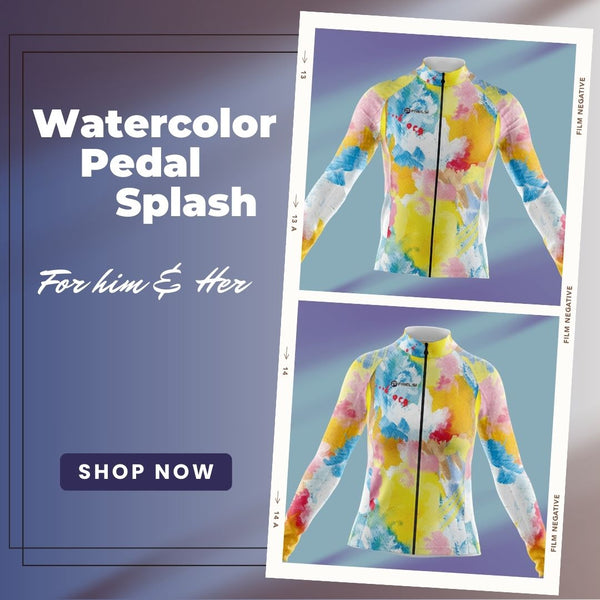 Watercolor Pedal Splash Cycling Jersey for him and her
