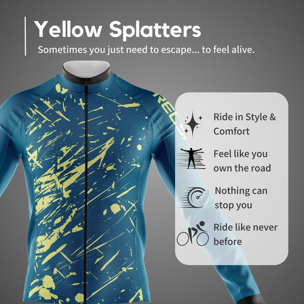 Yellow Splatters Cycling Kit for Men - Feel Alive!