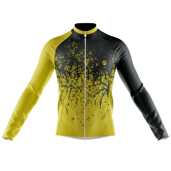 Yellow Black Splash | Yellow Cycling Jersey