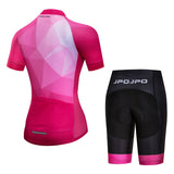 Rhombus Pink Cycling Jersey Set