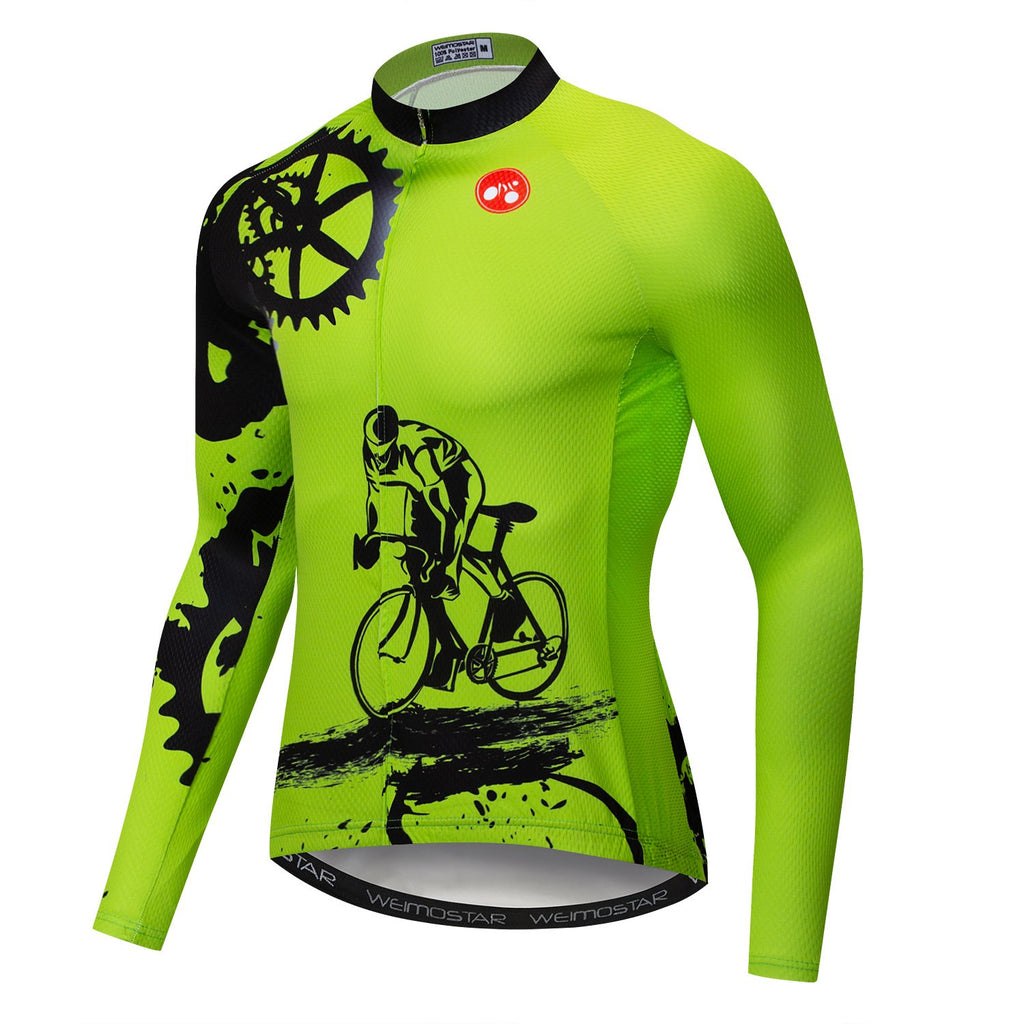 green long sleeve cycling jersey