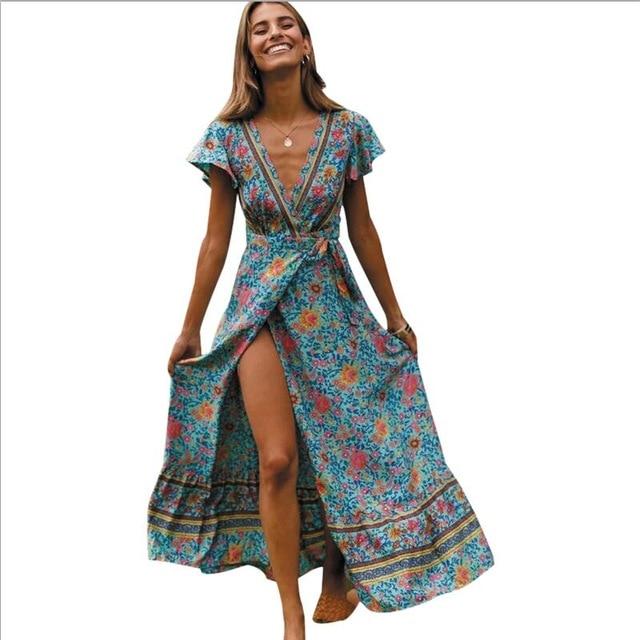 Bohemian Print Maxi Wrap Dress | Boho Maxi Dress | Love that Boho ...