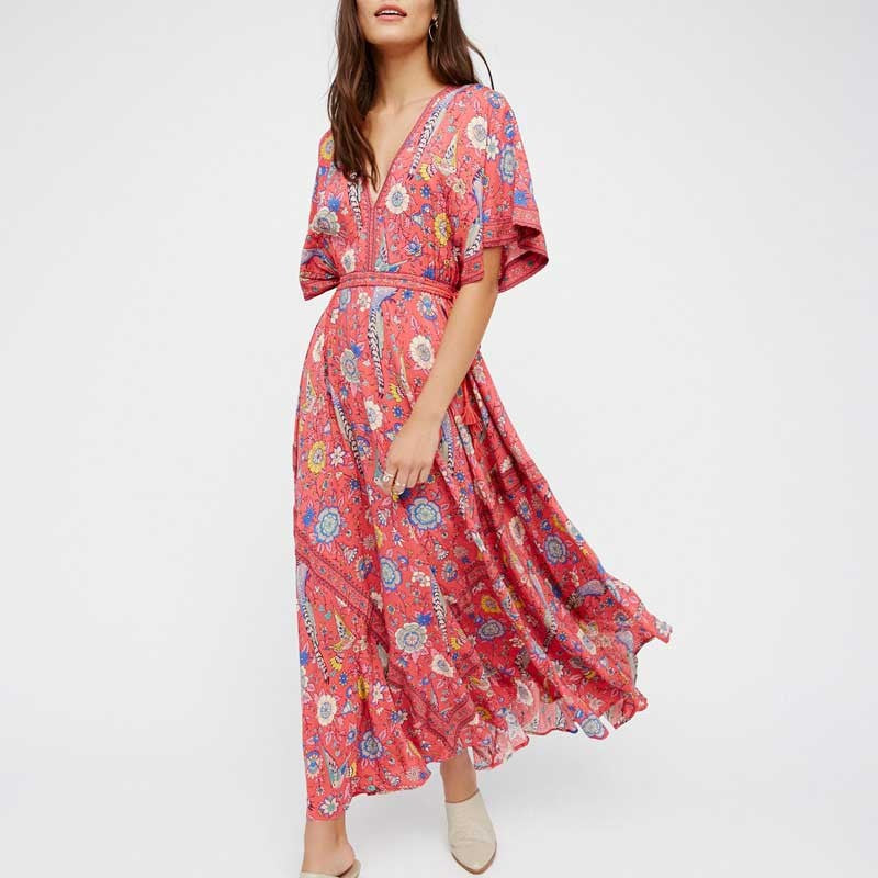 Floral Batwing Maxi Dress | Batwing Sleeve Maxi dress | Love that Boho ...