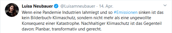 Tweet von Luisa Neubauer über die aktuelle Situation