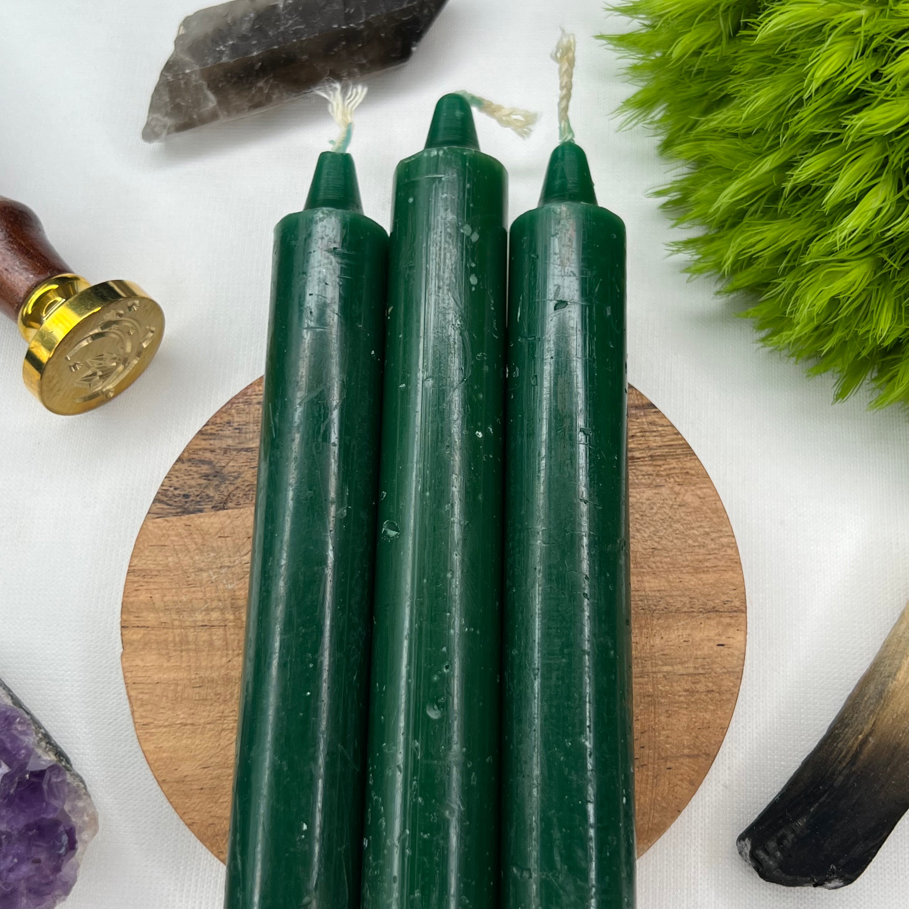Green Taper Candles