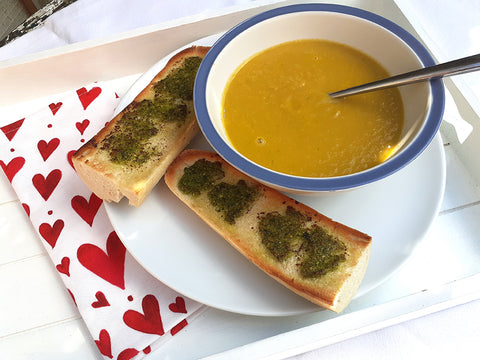 Chez Beccy Carrot & Leek Soup with Wild Garlic Toast