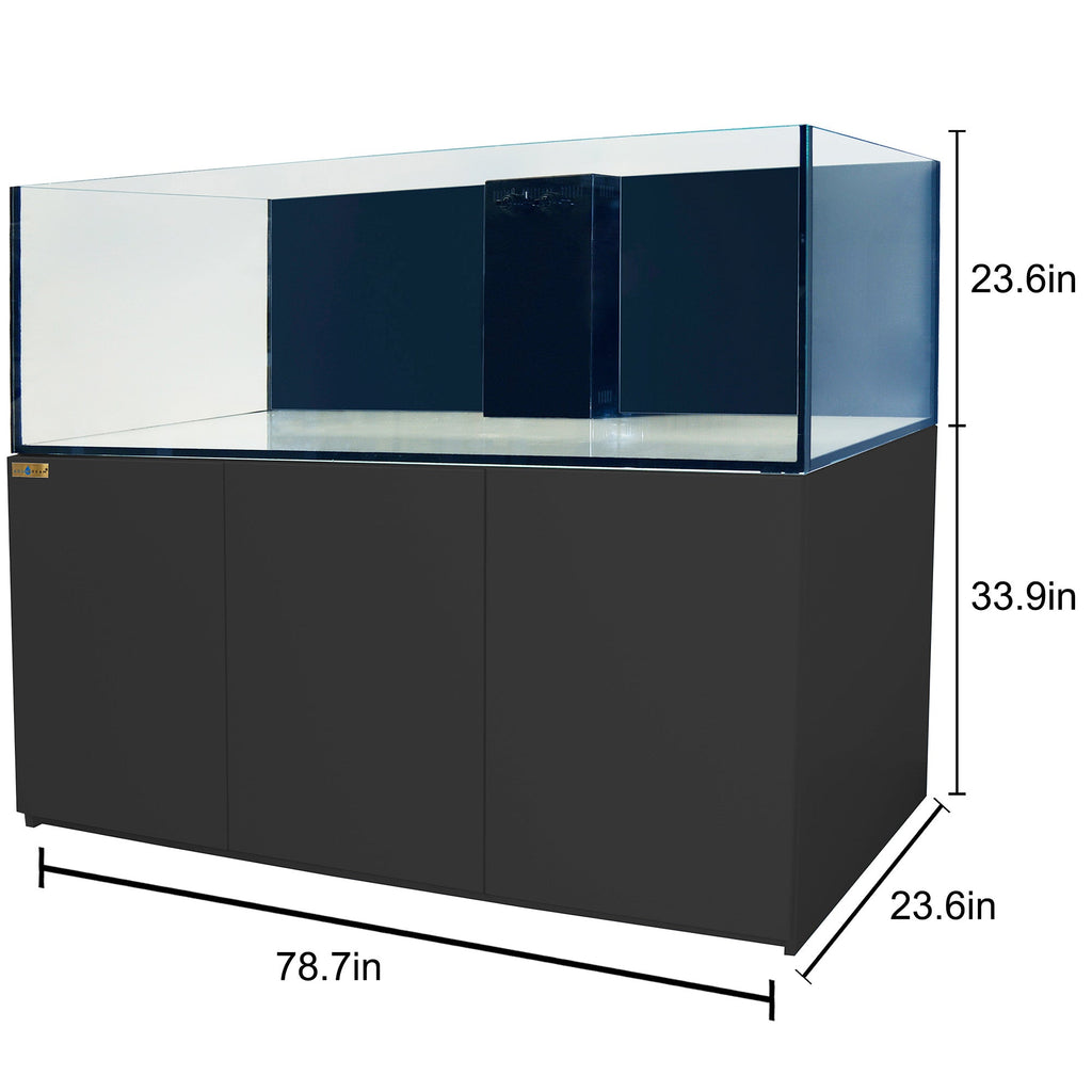 100 Gallon Coral Reef Aquarium Ultra Clear Glass Tank & Built in Sump