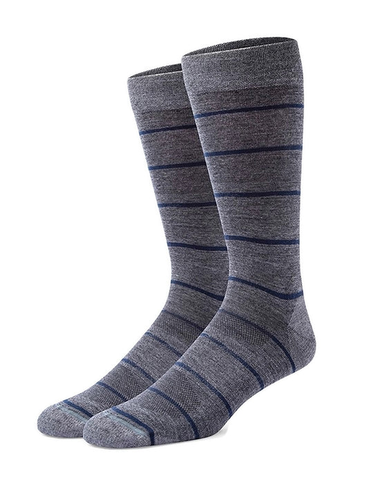 Alc-9232 - Alchester Mens Exeter Extra Fine Merino Wool Striped Crew Sock