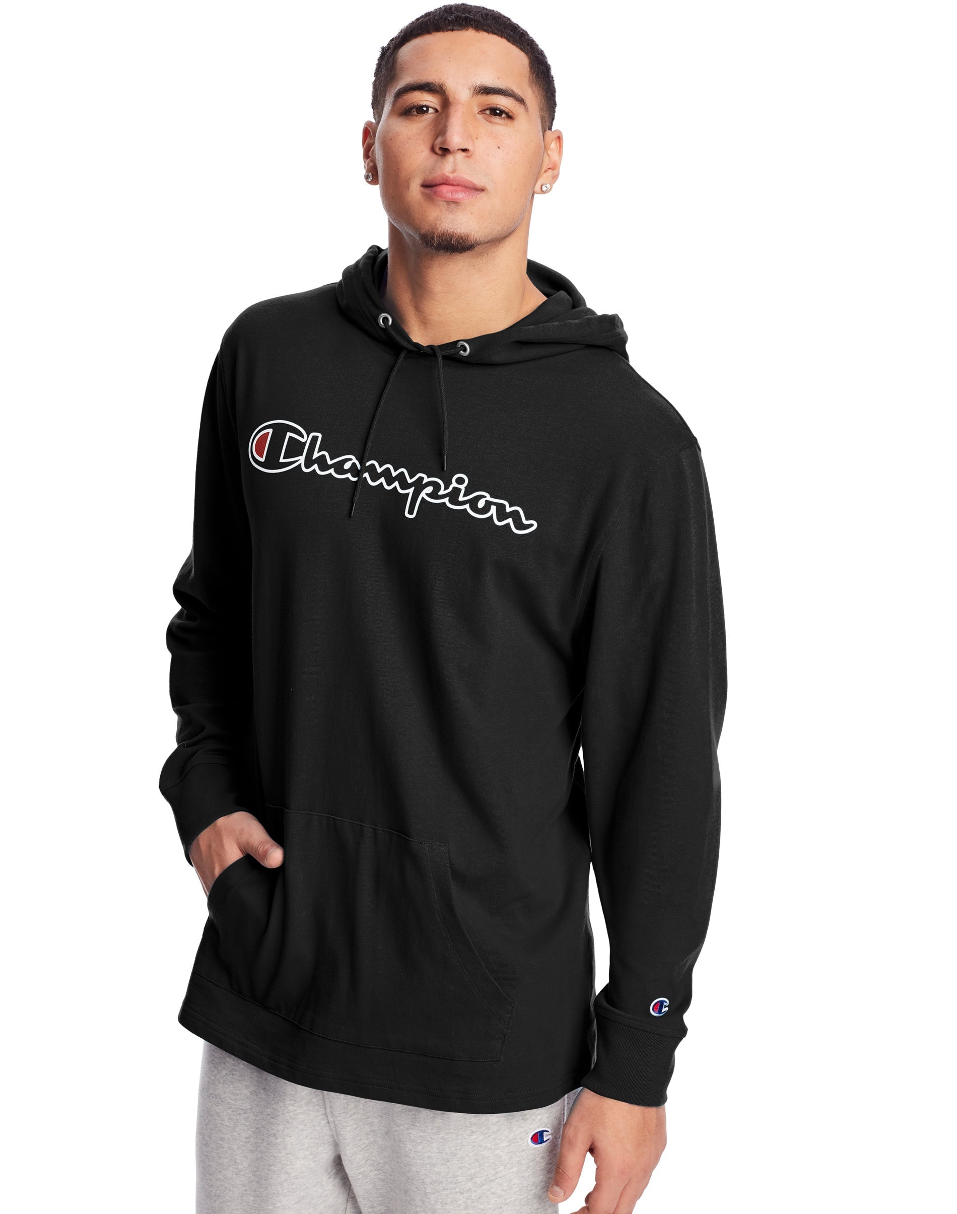 T4177-586227 - Champion Mens Middleweight Hoodie, L, Black