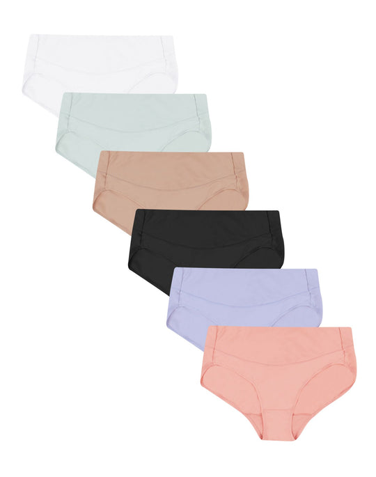 SS43AS - Hanes Womens Signature Smoothing Hi-Cut Brief Panty 6-Pack