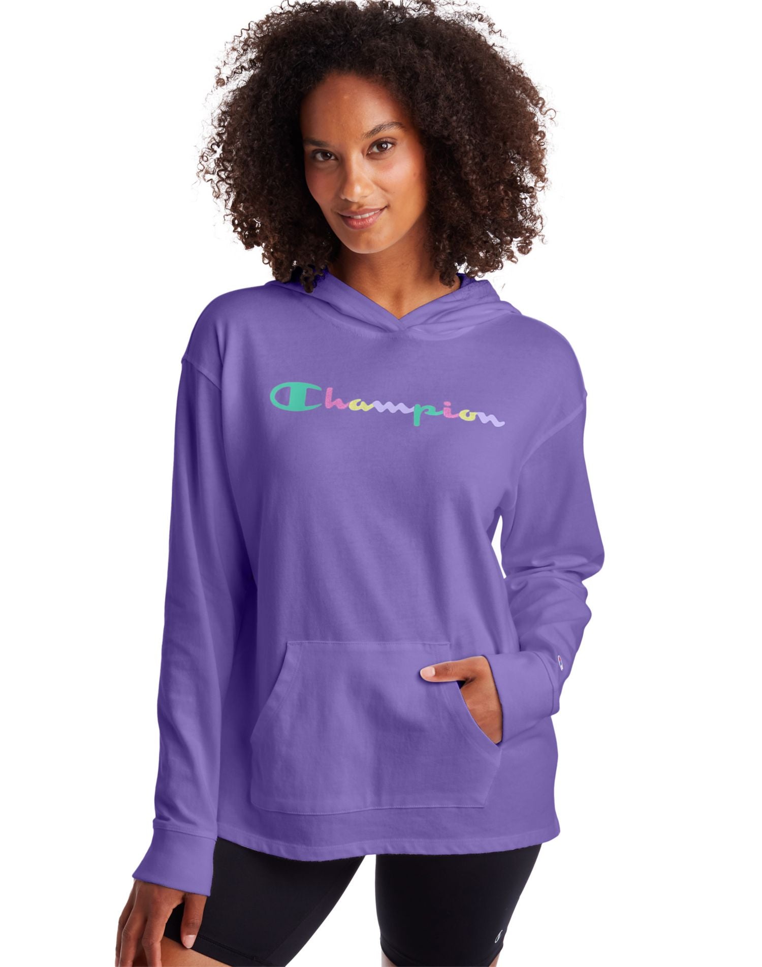 W4909-550759 - Champion Womens Heavyweight Jersey Pullover Hoodie