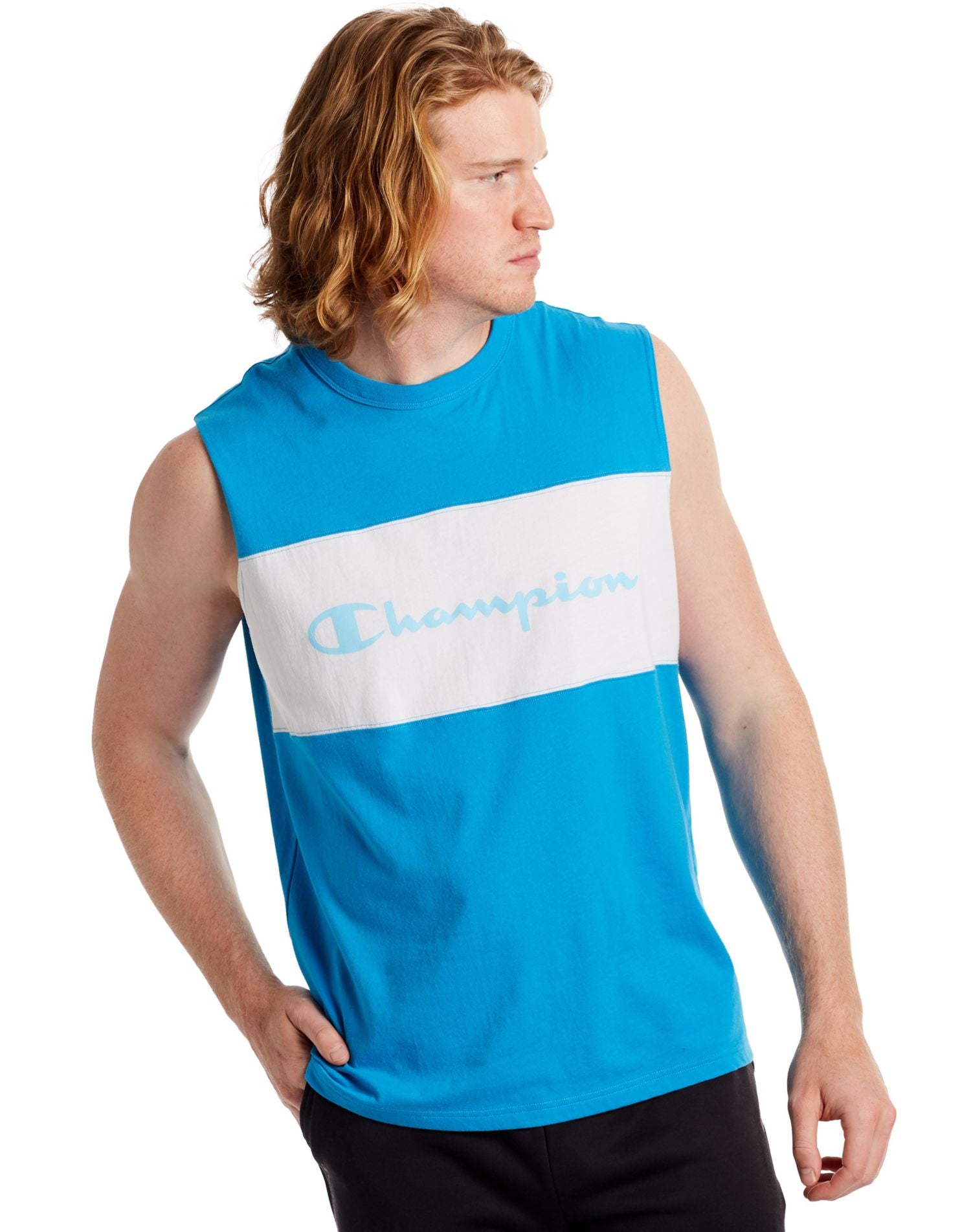 T5710 Champion Mens Sportstyle Colorblock Muscle Tee