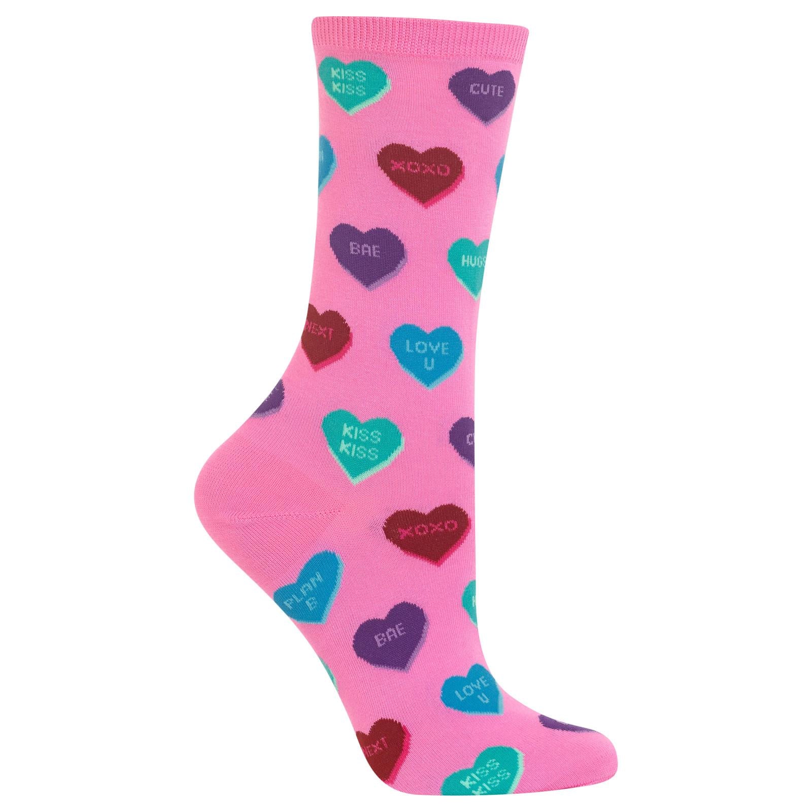 HOH00050 - Hot Sox Womens Heart Candy Crew Socks