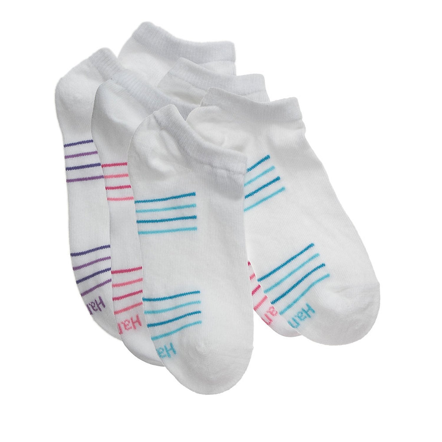 L016 Hanes Women`s Lightweight No Show Socks 6 Pack 