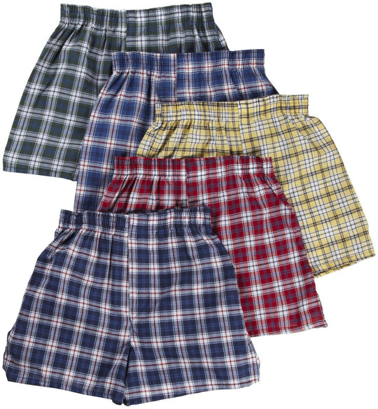 FTL-5PB530 - Fruit of the Loom Boys` 5pk Assorted Tartan Boxer