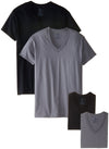 Fruit of the Loom Men`s 4-Pack Black/Grey V-Neck T-Shirt