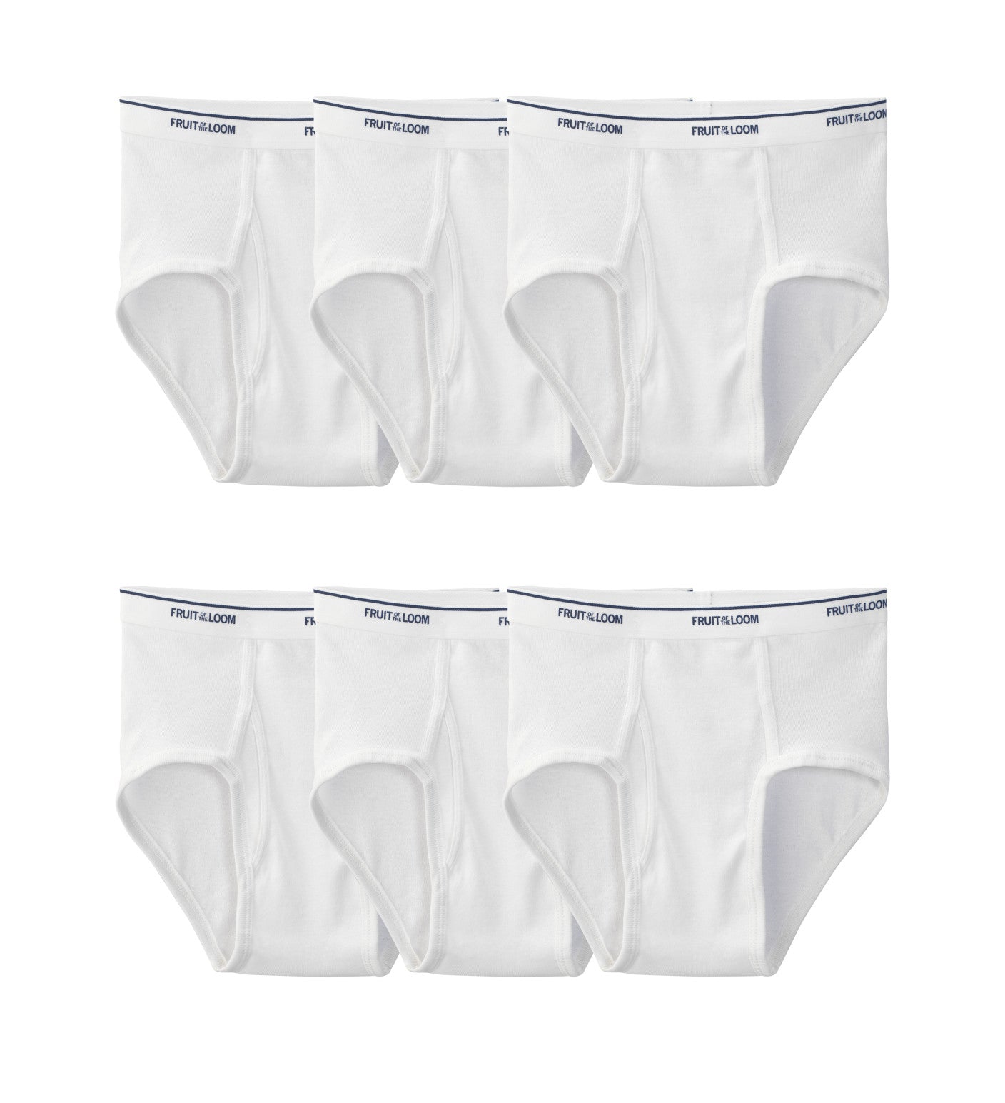 FTL-6P762X - Fruit Of The Loom Mens Cotton White Briefs 6 Pack, 3XL, White