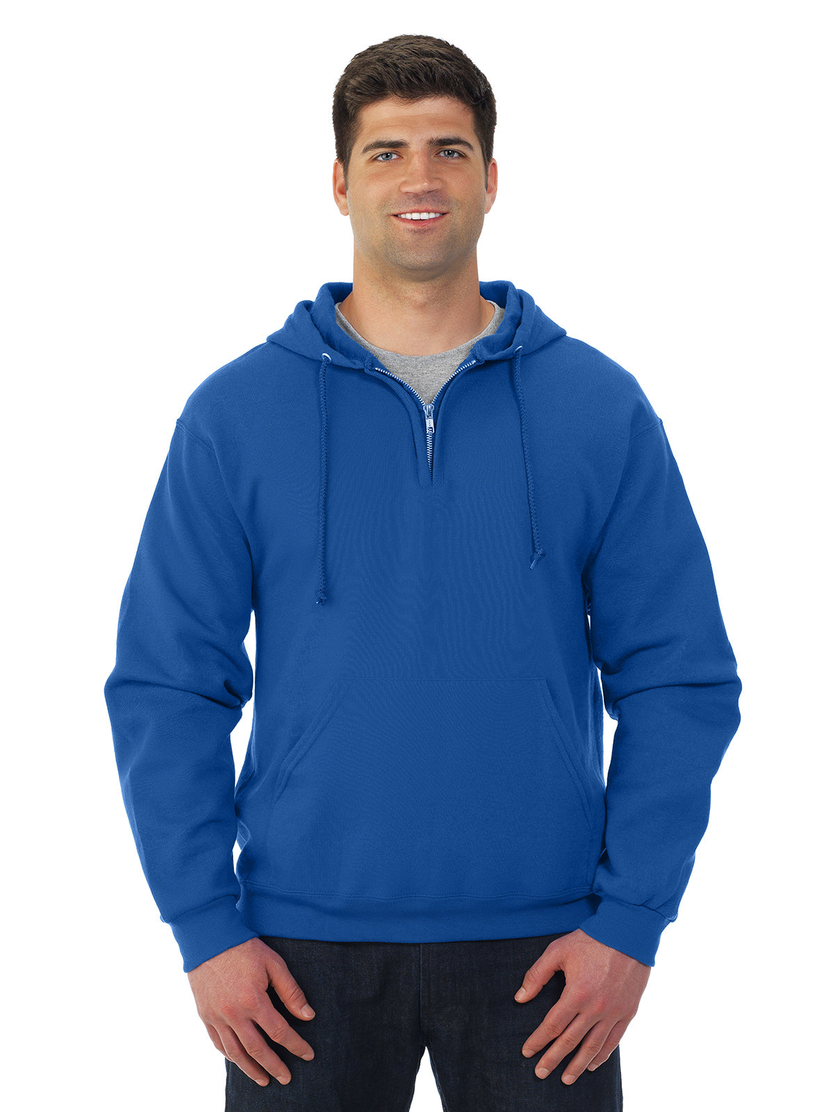 JZ994MR - Jerzees Adult NuBlend Quarter Zip Hooded Sweatshirt