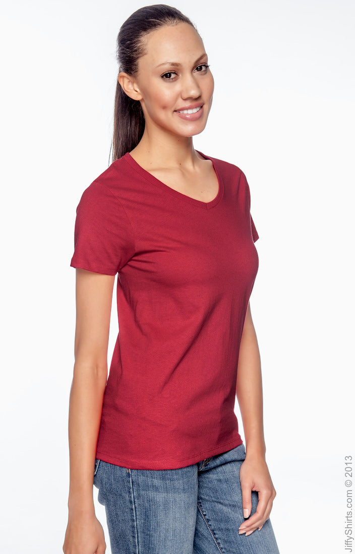 5780 Hanes Relaxed Fit Womens Comfortsoft V Neck T Shirt 5780 