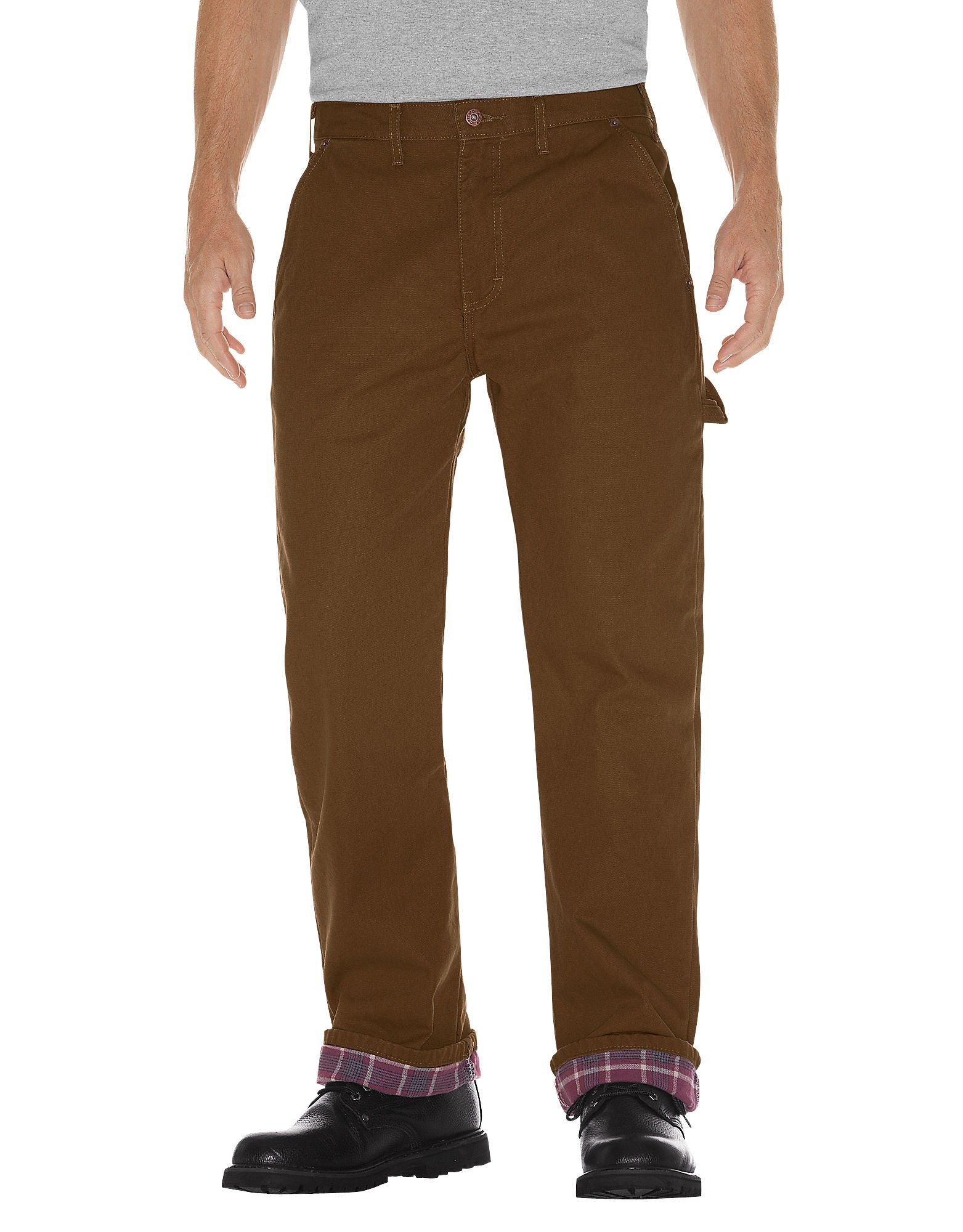 DIC-DU217 - Dickies Mens Relaxed Straight Fit Flannel-Lined Carpenter ...