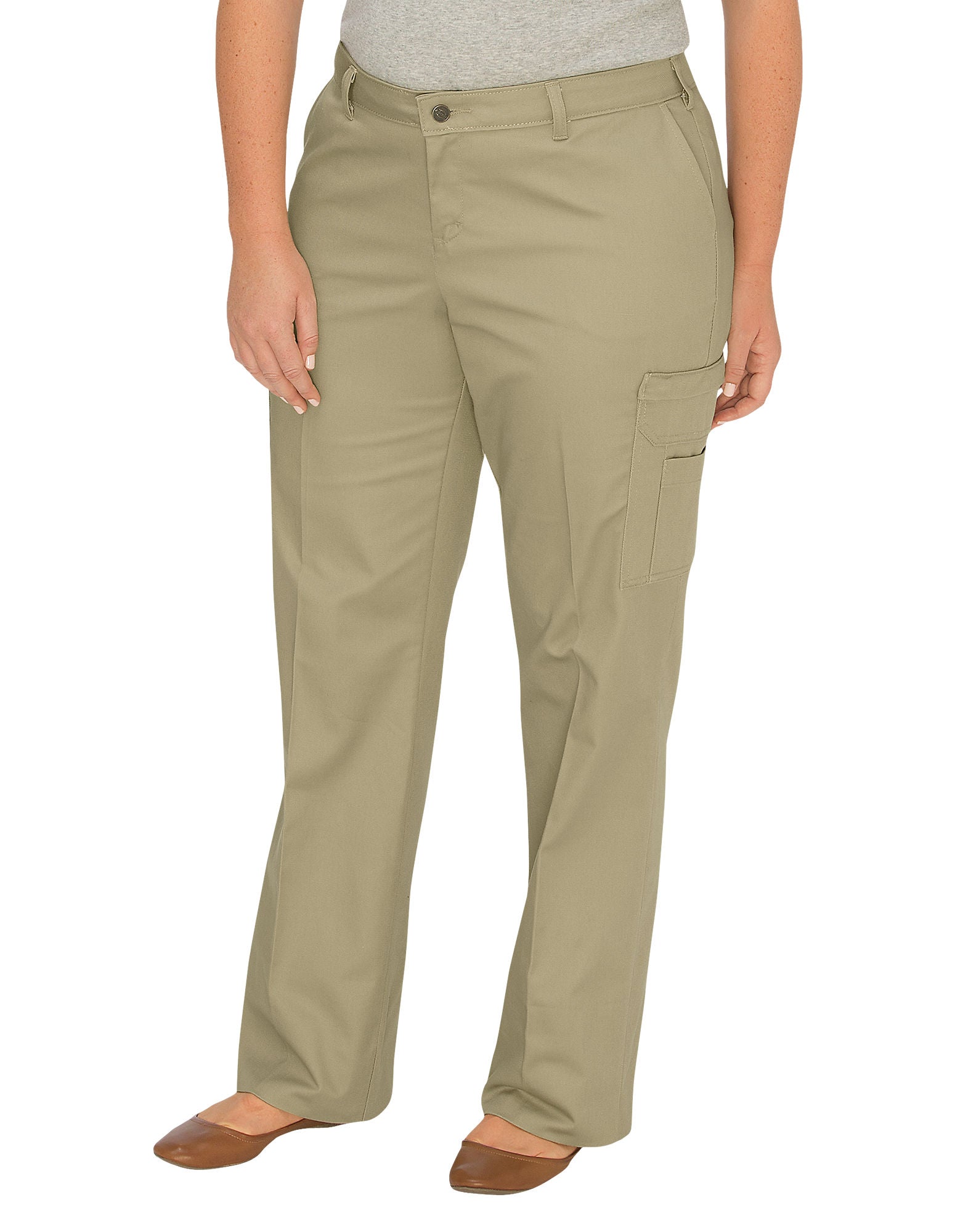 DIC-FPW337 - Dickies Womens Plus Size Relaxed Fit Straight Leg Cargo Pants