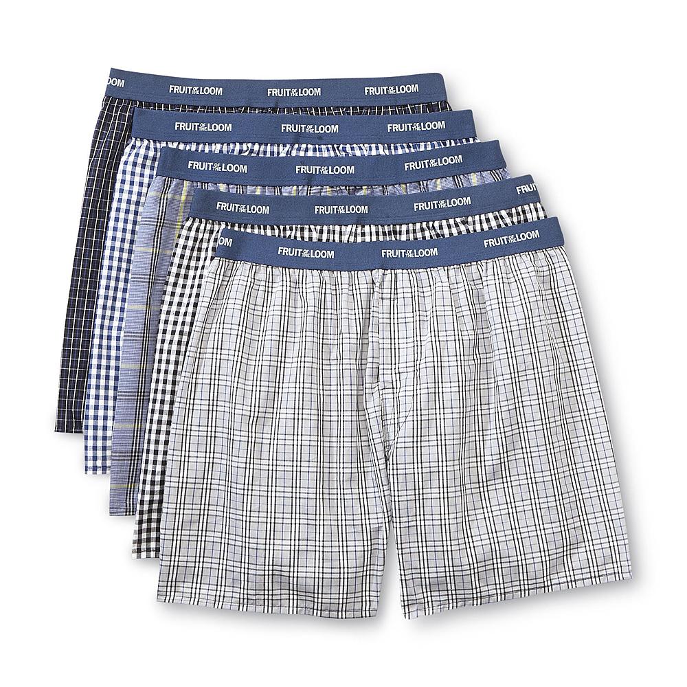 FTL-5PBL550 - Fruit of the Loom Men`s 5pk Exposed Waistband Blues Woven ...