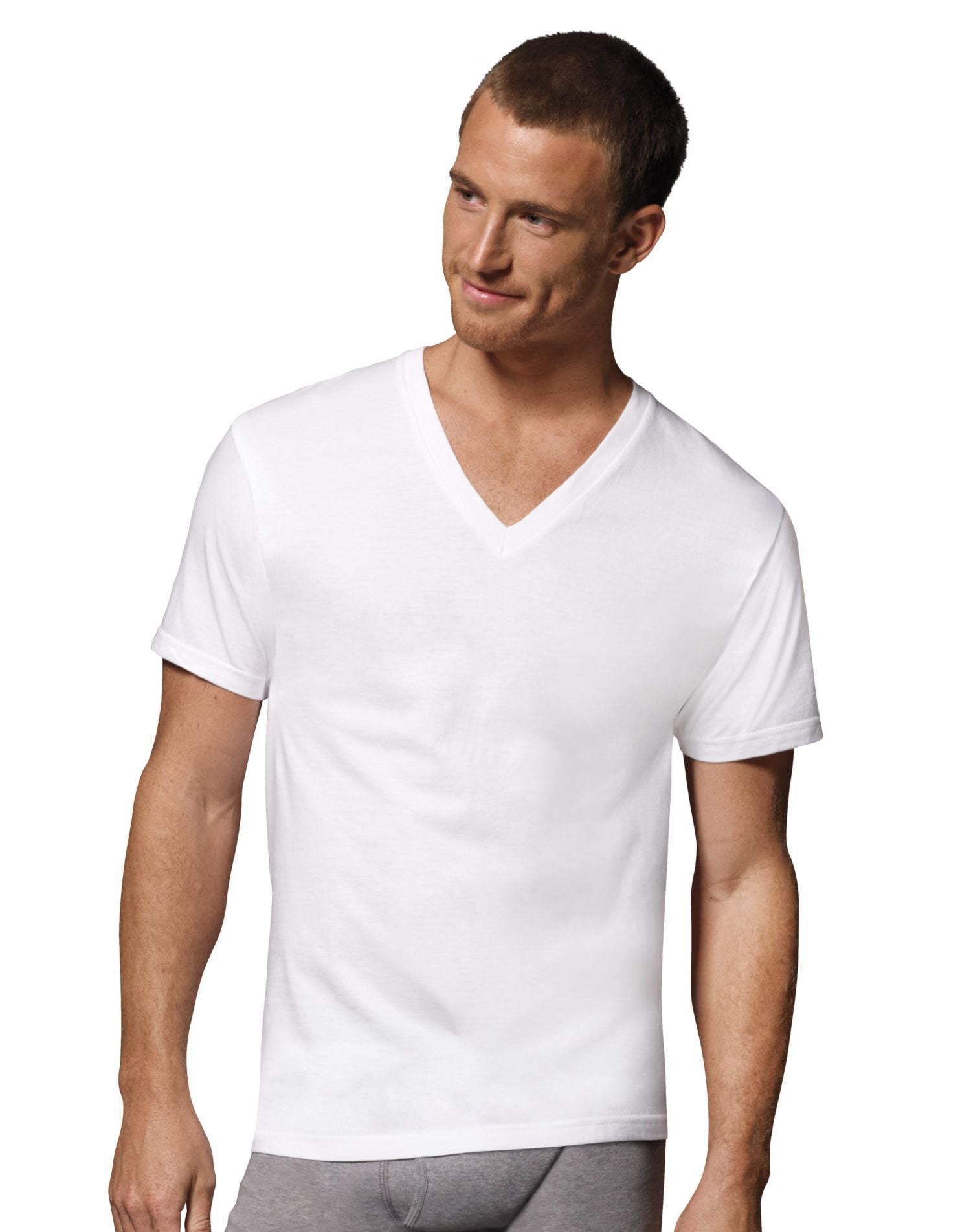 777VP6 - Hanes Men's TAGLESS V-Neck Undershirt 6-Pack