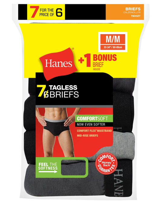 7800A7 - Hanes Men`s Mid Rise Brief with Comfort Flex® Waistband 7-Pack