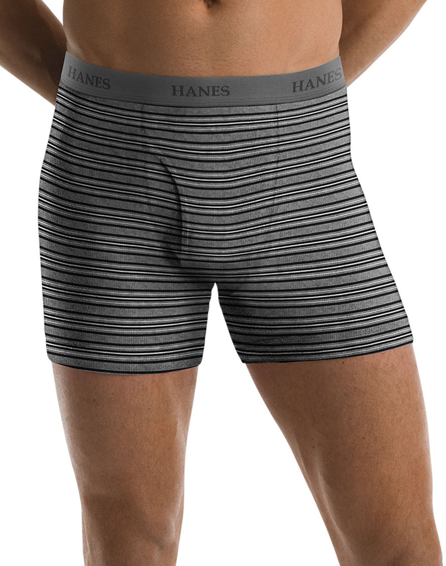 76925s Hanes Men`s Tagless® Ultimate Fashion Stripe Boxer Briefs 7272