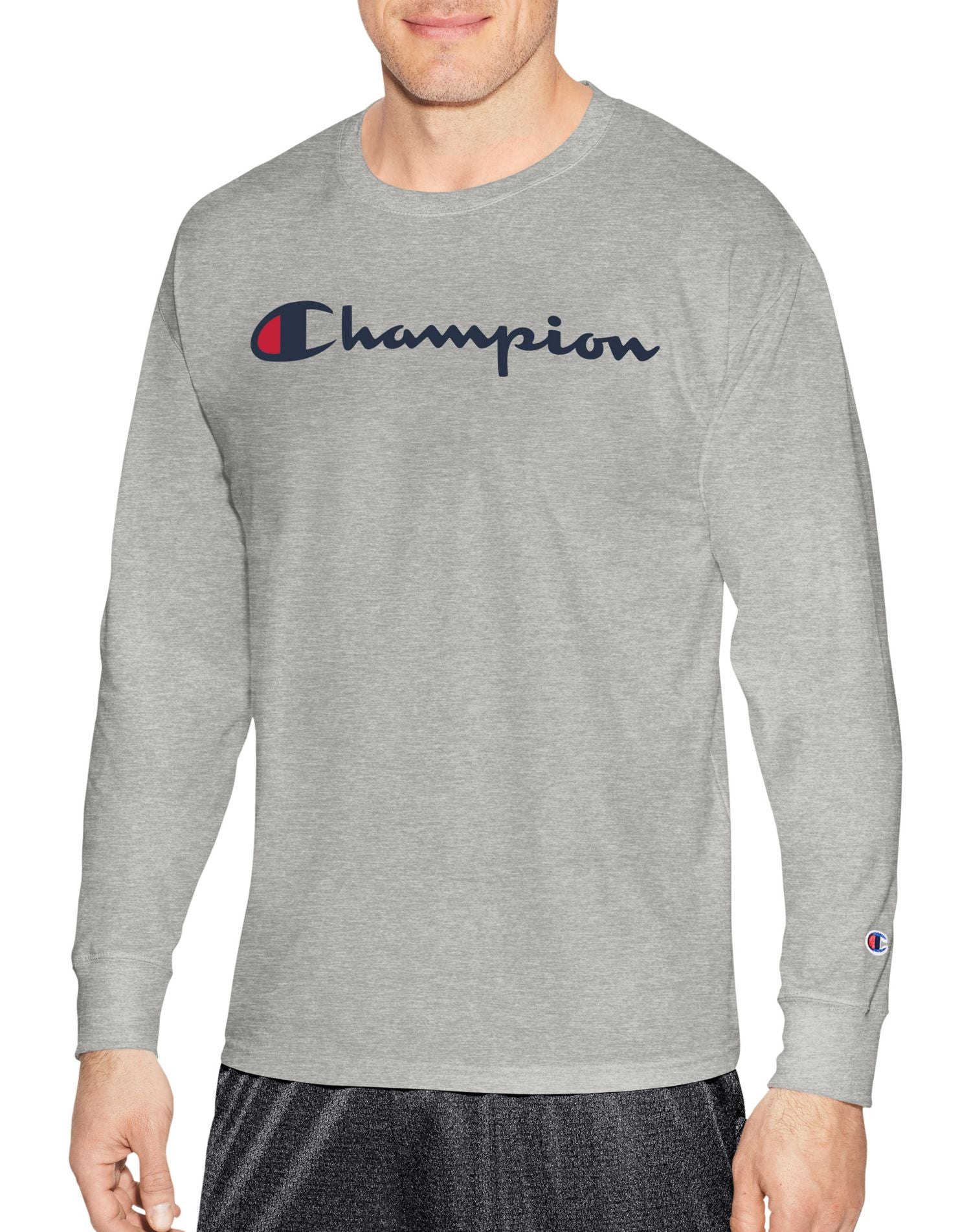 GT286 - Champion Mens Classic Jersey Long Sleeve Graphic Tee