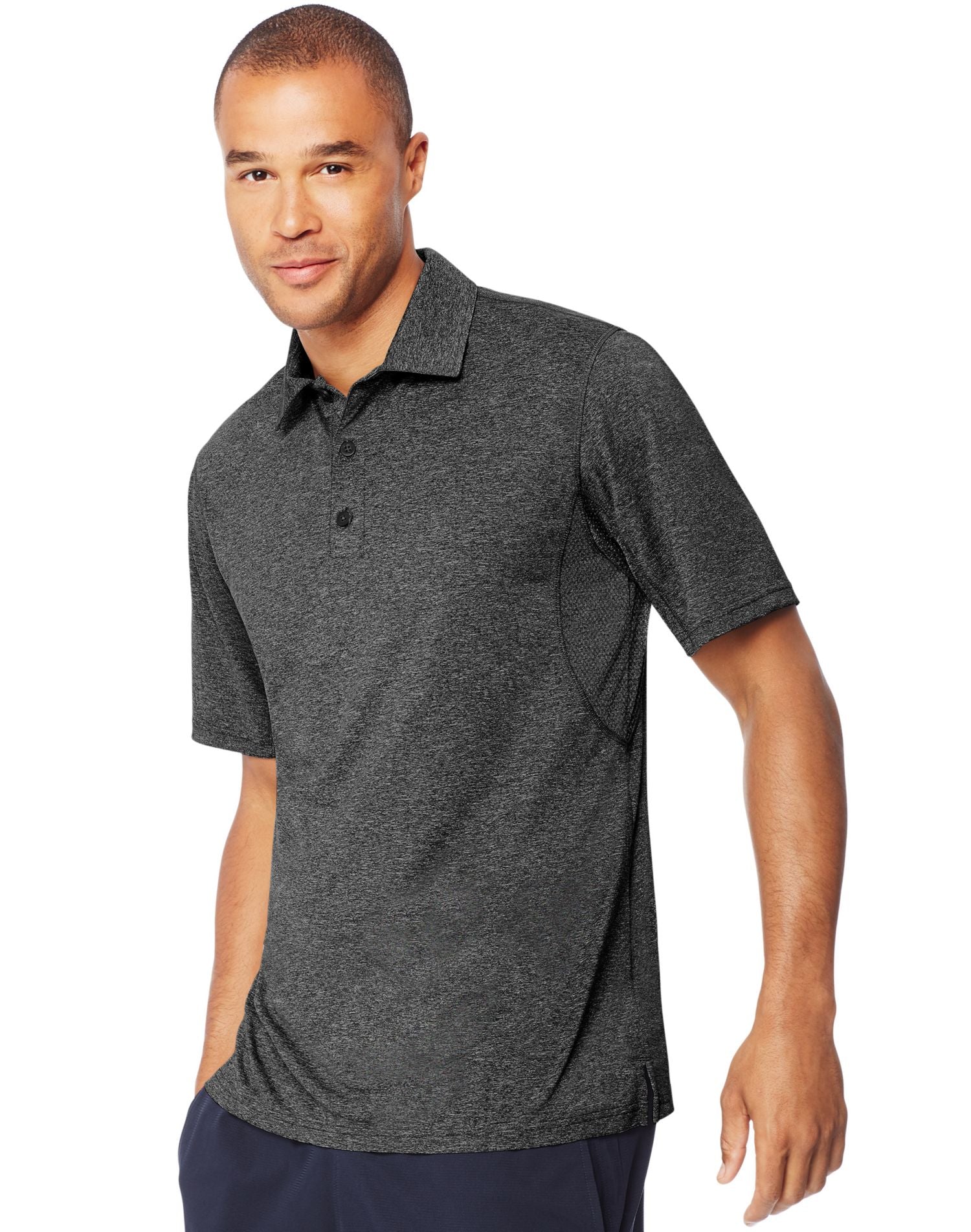 OV60C - Hanes Mens Sport Heathered Performance Polo