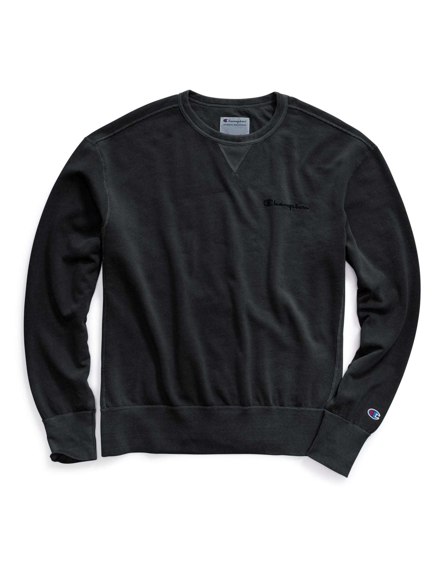 champion men's vintage dye fleece crew