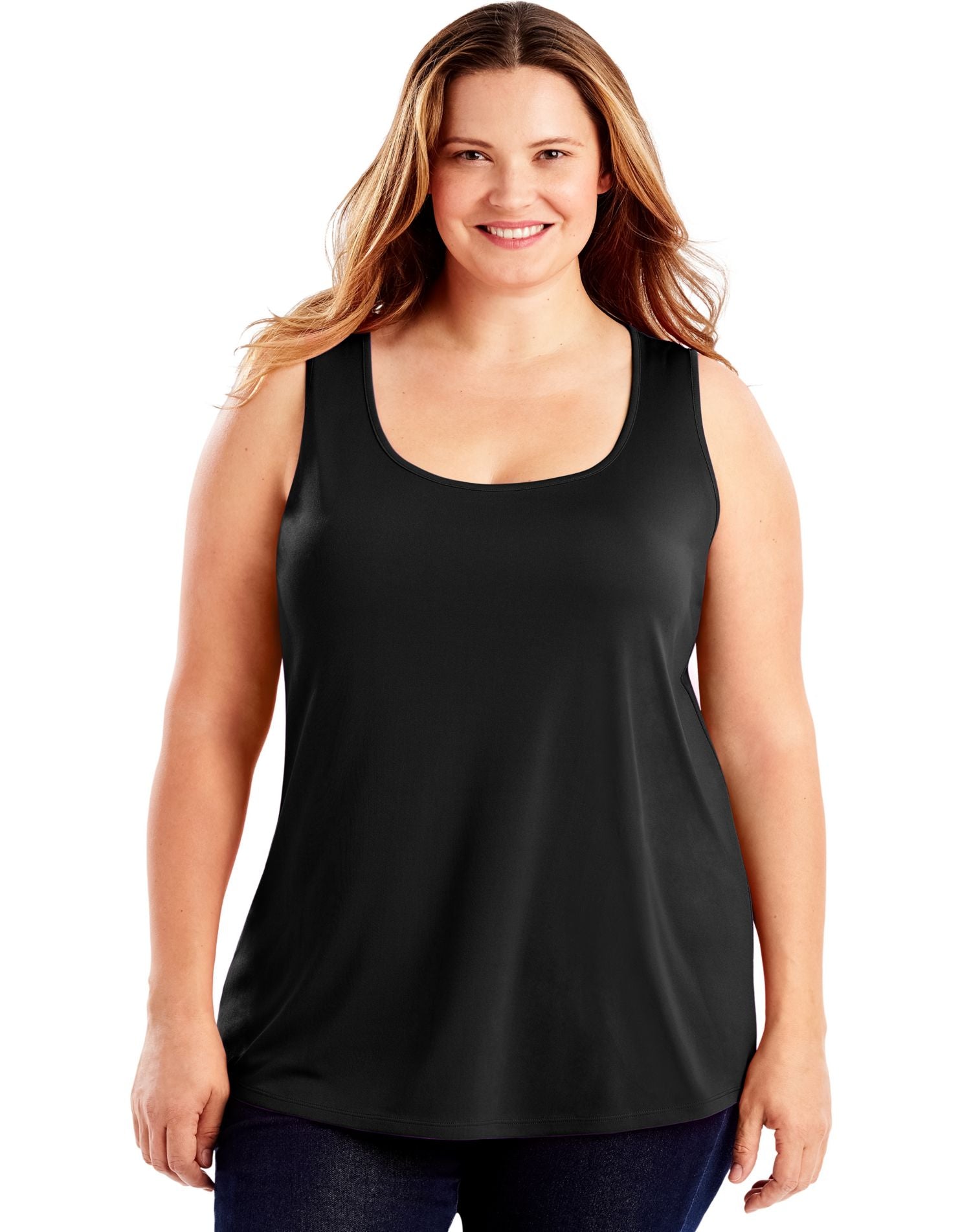 Oj254 Just My Size Womens Cool Dri Scoop Neck Tank Top 