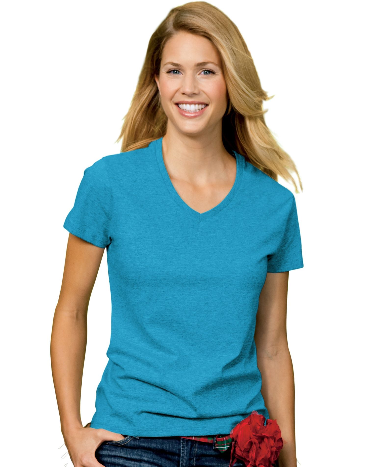 5780 Hanes Relaxed Fit Womens Comfortsoft V Neck T Shirt 5780