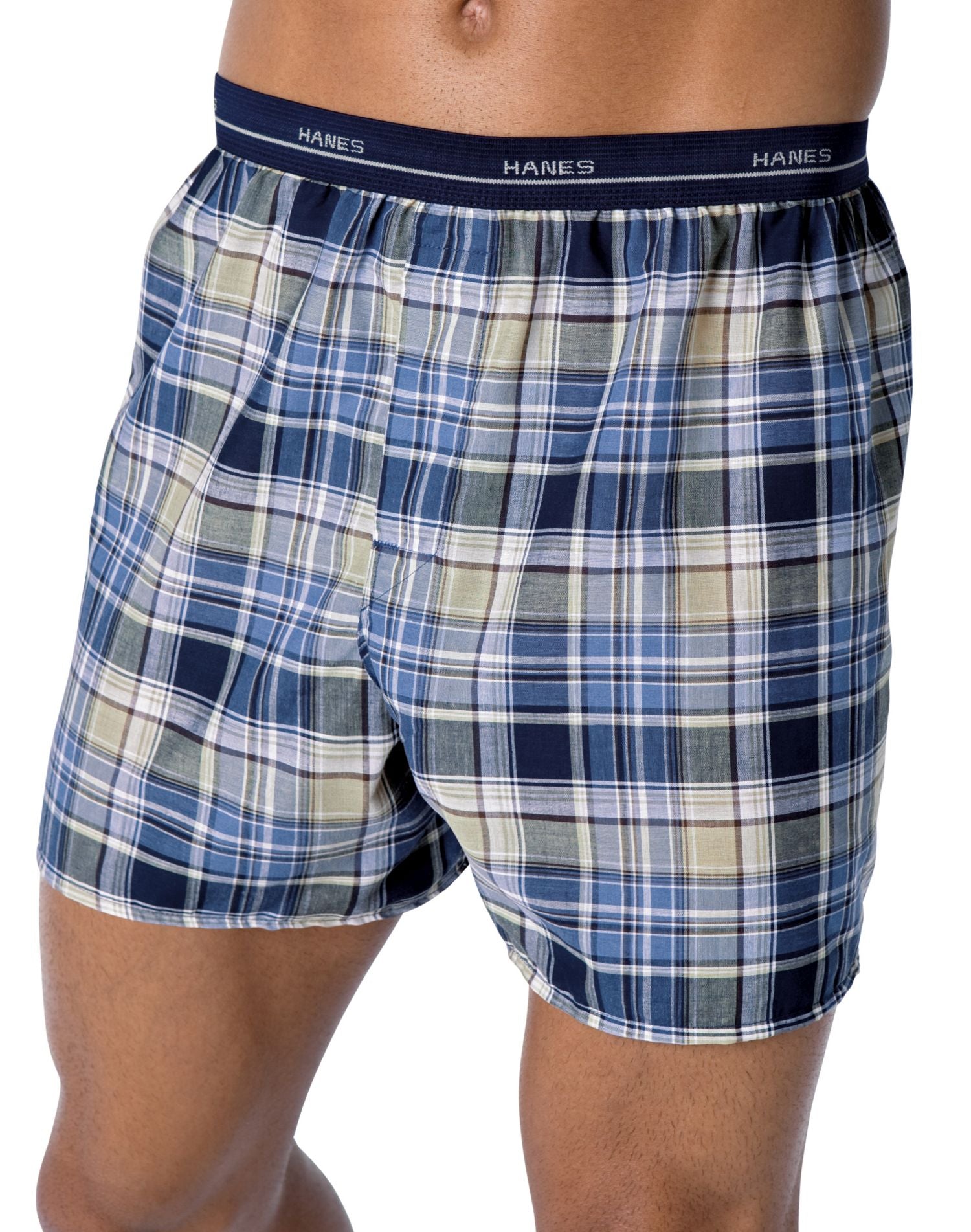 MWCST - Hanes Men's Plaid Woven Boxers with Comfort Flex® Waistband 3 Pack
