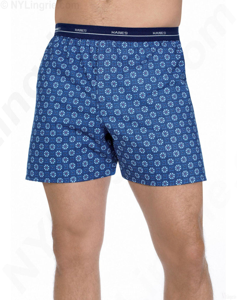 832BX5 - Hanes Men's Printed Woven Boxer with Comfort Flex Waistband 5-Pack