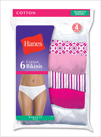 Hanes Womens Comfort Flex Fit Microfiber Stretch Bikini 6-Pack, 2XL,  Assorted 
