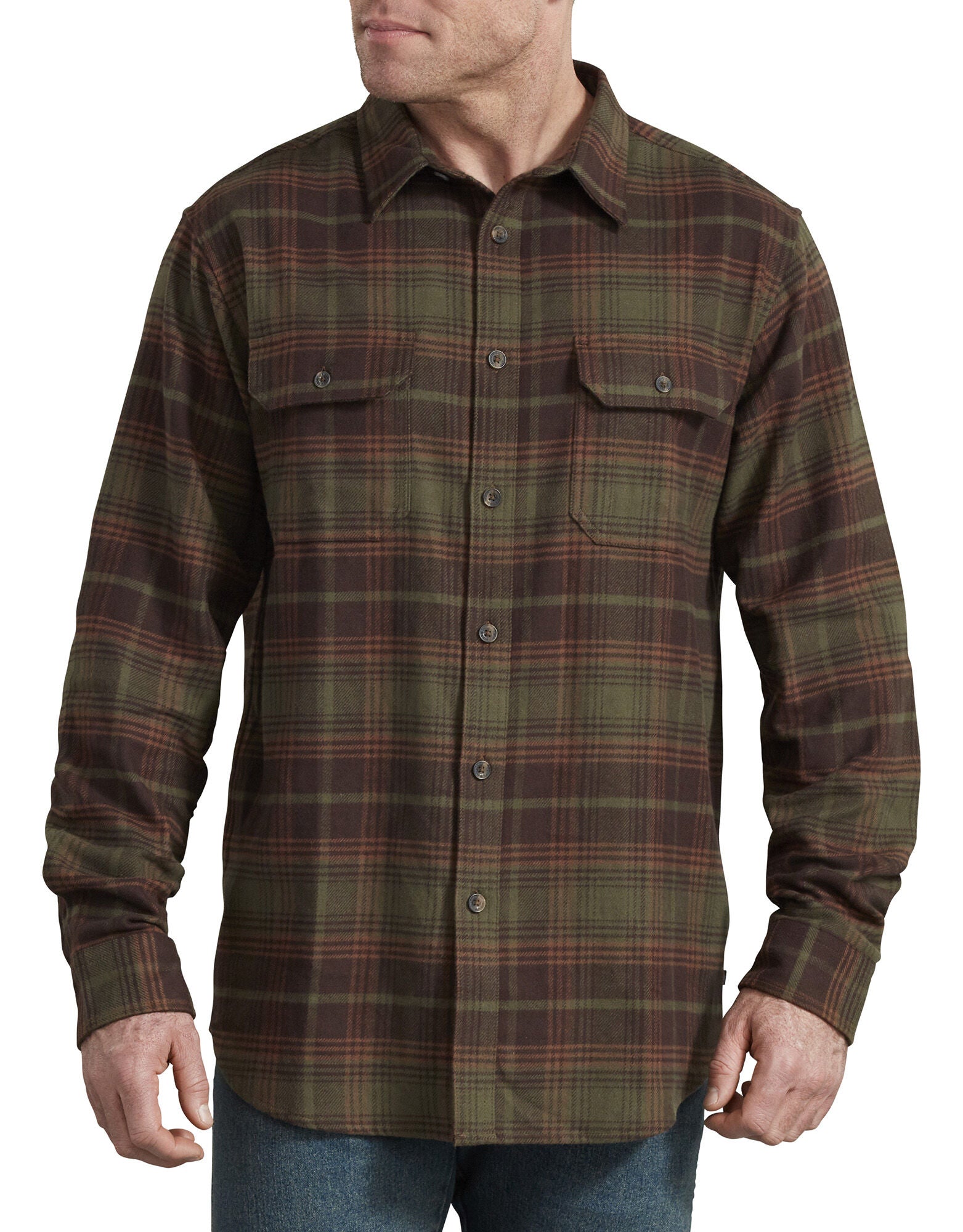 DIC-WL652 - Dickies Mens Heavyweight Long Sleeve Flannel Shirt