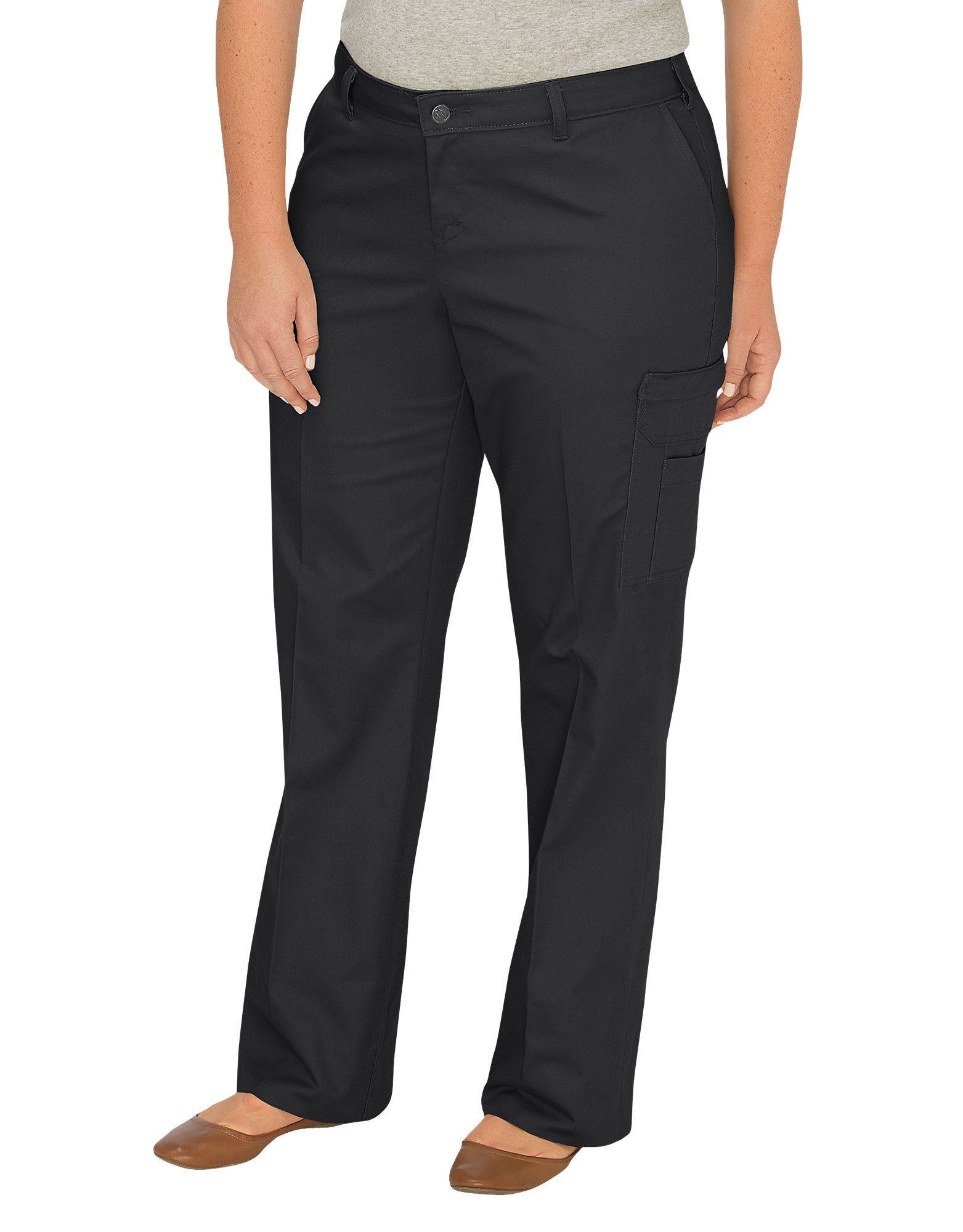 DIC-FPW337 - Dickies Womens Plus Size Relaxed Fit Straight Leg Cargo Pants