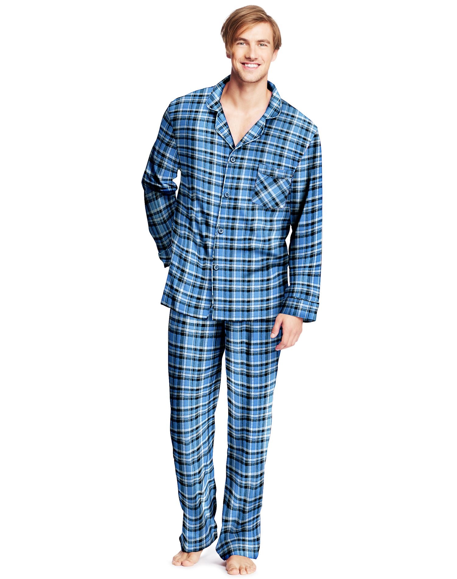 0140/0140X - Hanes Men`s Flannel Pajamas
