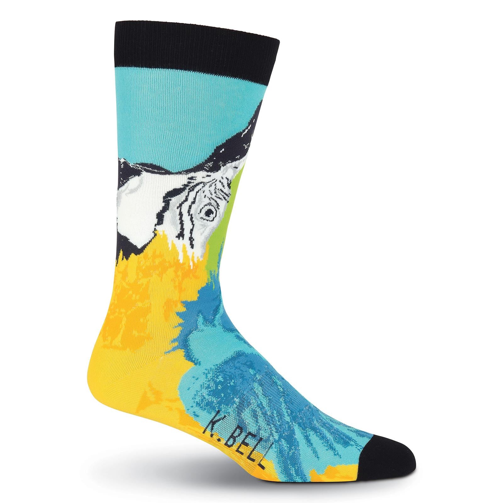 KBMS19H161-01 - K. Bell Mens Macaw Crew Socks