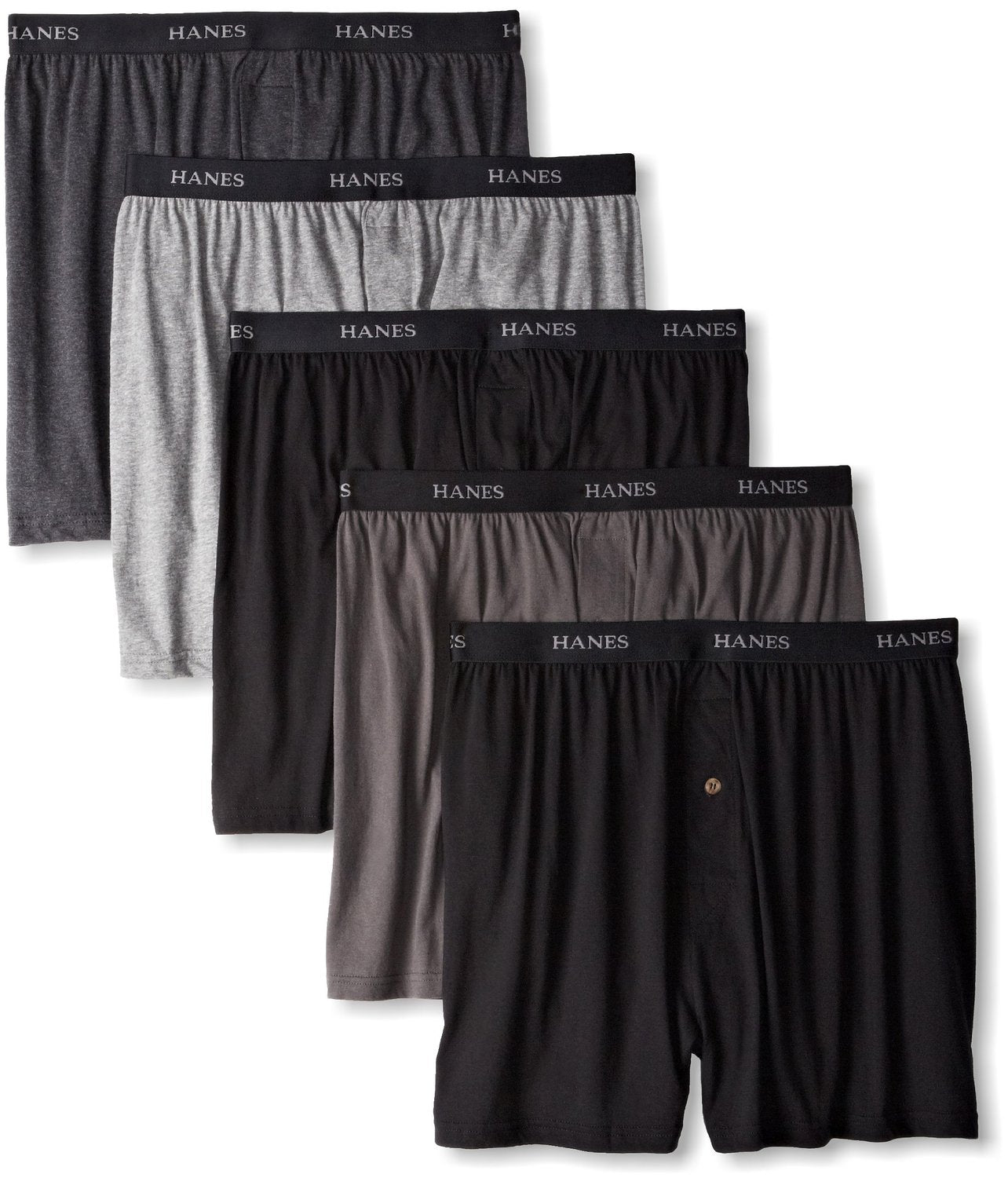 709bp5 Hanes Classics Mens Tagless Comfortsoft Knit Boxers With Comfort Flex Waistband 5 Pack 7357