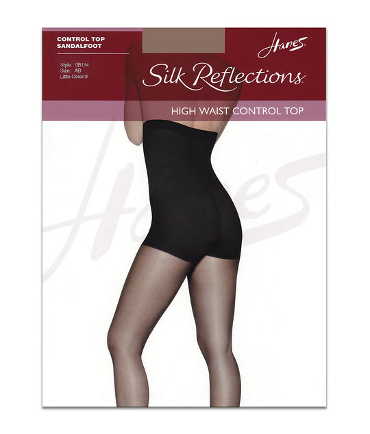 0b184 Hanes Silk Reflections High Waist Control Top Pantyhose 1 Pair Pack