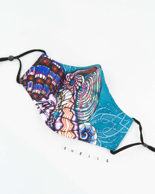 Dancing Jellyfish turquoise Silk Mask