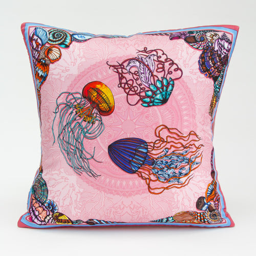 Dancing Jellyfish Pink Cushion