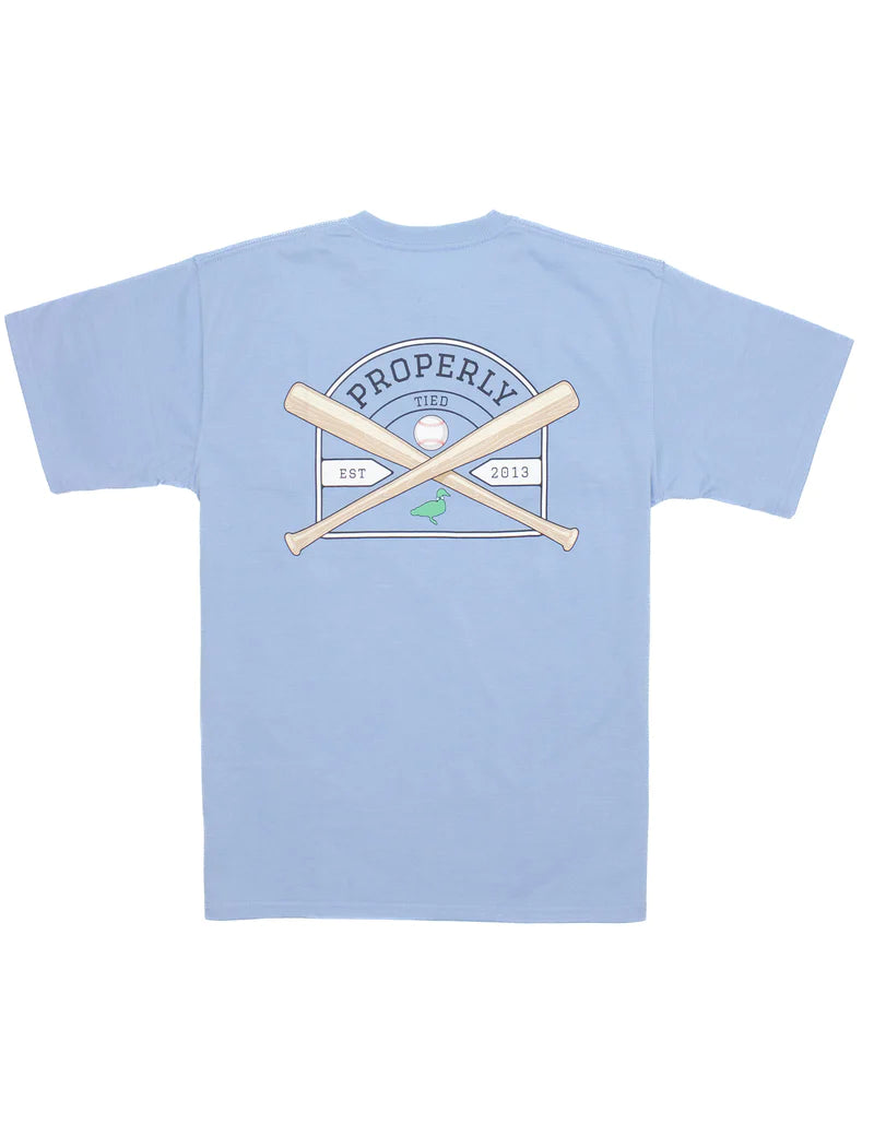 Properly Tied S/S Light Blue Baseball Shield Graphic Tee – Olly-Olly