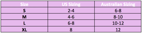 Size chart Jolly&Quiet